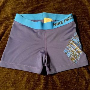 Blue Nike Pro Shorts
